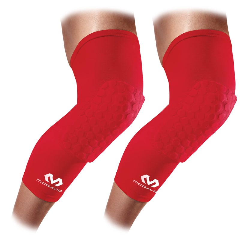 McDavid Hex Knee Compression Sleeves, Pull-On Padded Protection, Moisture Wicking (1 Pair) - Image 1